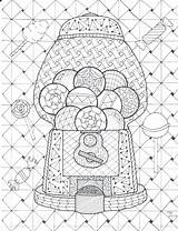 Coloring Pages Gumball Machine Color Coded Zentangle Bookmark Pdf Mystery Drawing Getdrawings Getcolorings Col Weave Printable Colorings sketch template