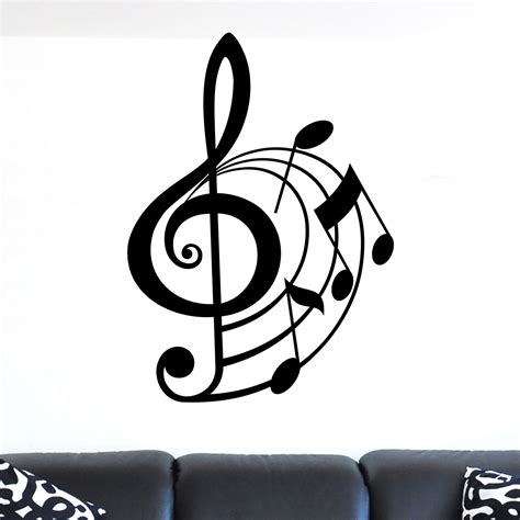 treble clef and musical notes wall sticker decal world