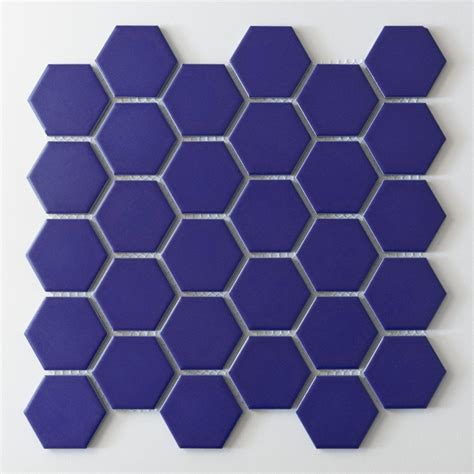 hexagon oxford blue matt  cm  cm cm  cm mosaic tile