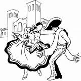 Folklorico Danza Dancer Ballet Folklorica Clipart Drawing Dibujo Coloring Pages Stencil Mexico Dance Mexican Baile Drawings Danzas Bailarina Dancers Folklor sketch template