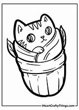 Kitten Kittens Poking Blankets Paw Wrapped Cozy Iheartcraftythings sketch template