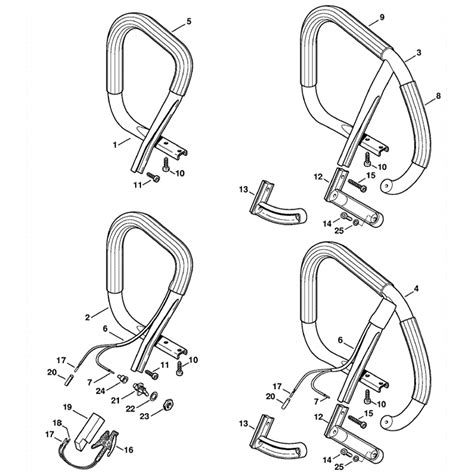 stihl ms  chainsaw ms rz magnum parts diagram handlebar