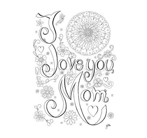 coloring page love mom printable adult coloring pages