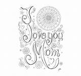 Coloring Adult Mom Pages Printable Colouring Mother Instant sketch template