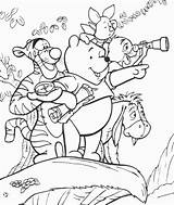 Pooh Winnie Coloring Pages Friends sketch template