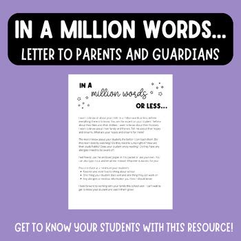 million words   parent letter  thrivin   ivins