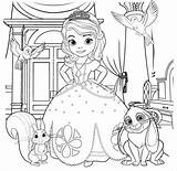 Coloring Sofia First Pages Princess Book Pets sketch template
