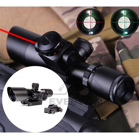 tactical rifle scope   ao illuminated redgreen mil dot laser combo ebay