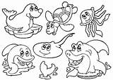 Coloring Pages Sea Animals Animal Creatures Kids Realistic Cute Sheet Ocean Drawing Print Animales Popular Para Line sketch template