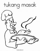 Chef Masak Tukang California Twistynoodle Noodle sketch template
