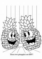 Coloring Pineapple Pages Books sketch template