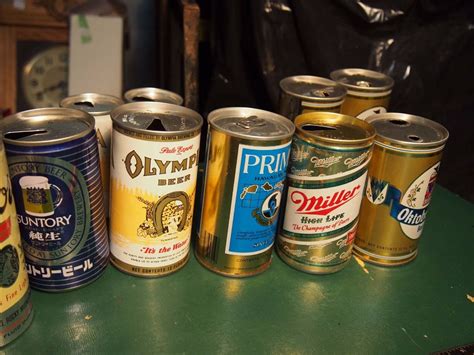 lot  vintage beer cans
