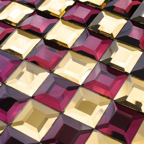 Glass Mosaic Tile Kitchen Backsplash Purple And Gold Mirror