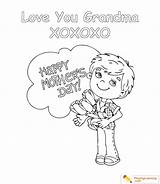 Mothers Happy Grandma Coloring Sheet sketch template