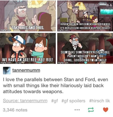 True I Noticed That With Stan And Ford That They Re Both