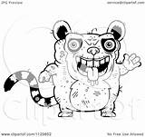 Waving Lemur Outlined Cory sketch template