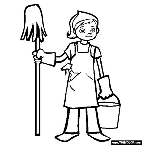spring cleaning  coloring page coloring pages preschool