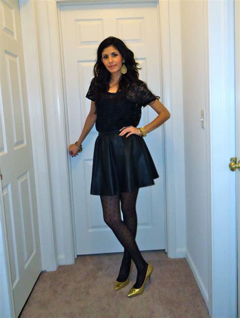 A Line Leather Skirt And Black Lace Leather Skirt