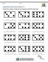 Math Worksheets Addition Domino Kindergarten Printable Pdf Sheet Salamanders Version sketch template