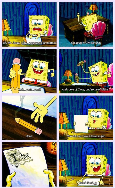 student starting essay joke spongebob funny funny spongebob memes