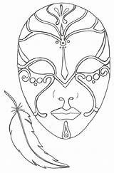 Carnaval Colorir Imprimir Máscaras sketch template