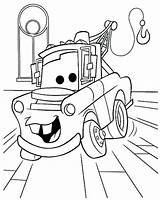 Mater Coloring Tow Pages Getdrawings sketch template