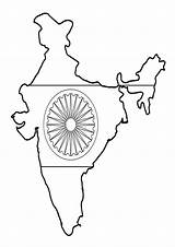 Coloring Pages Map Indian Flag Indiaparenting sketch template