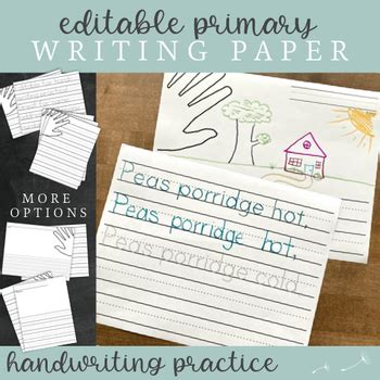 printable primary paper template  printable lined paper