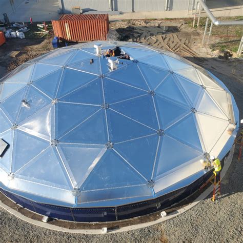 overhead view   aluminum geodesic dome roof uig tanks united industries group