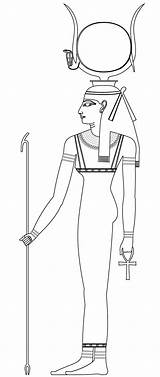 Egyptian Coloring Goddess Egypt Pages Hathor Ancient Color Printable God Kids Drawing Print Gods sketch template