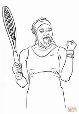 Serena Williams Tennis Coloring Pages Printable Clipart Sheets Drawing Girl Color Print Racket Supercoloring Month African American History Celebrate Colouring sketch template