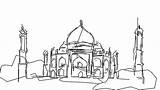 Mahal Taj Coloring Sketch Netart sketch template