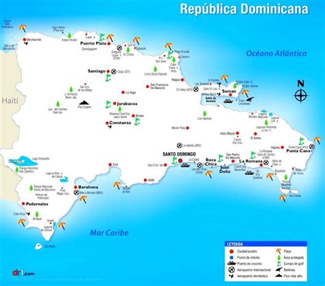 Dominican Republic Sightseeing Map Dominican Republic Map Dominican