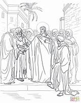 Jesus Coloring Pages Holy Week Pharisees Jerusalem Thursday Question Taxes Disciples Feet Printable Color Sheets Kids Washing Washes Supercoloring His sketch template