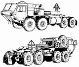 Truck Crane Semi Military M983 M977 Hemtt Tactical Drawing Mobility Oshkosh Trucks Heavy Expanded Outline Coloring Pages Trailer Lifted Clipart sketch template