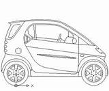 Autocad Carros Dwg Fortwo Dxf Inteligente Carro Ceco sketch template