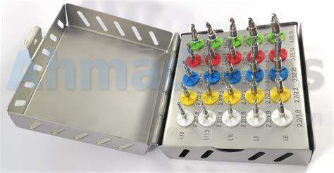 new 25 pcs dental implant conical drills kit with organized box dental