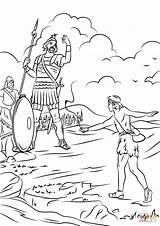 Goliath Coloring Davi Gegen Golias Ausmalbild Goliat Kostenlos Enfrentamiento Harp König sketch template