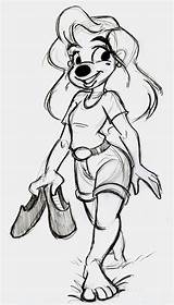 Goofy Goof Roxanne Troop Pages Wolf Kuroi sketch template