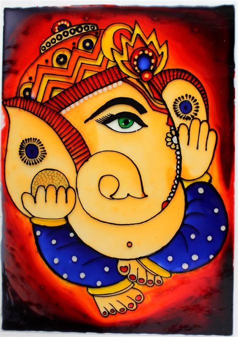 Ganesha Glass Painting Creative Art