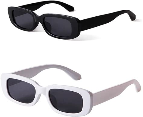 Adewu Fashion Sunglasses Rectangular Retro Slim Glasses With Uv