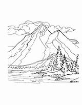Coloring Mountains Pages Nature Colouring Printable Kids Sheets Adult Bestcoloringpagesforkids Easy Detailed sketch template