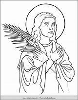 Maria Goretti Coloring Saint Pages Thecatholickid sketch template