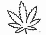 Weed Leaf Coloring Pages Drawing Marijuana Linear Printable Color Kids sketch template