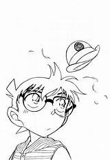 Conan Edogawa Aoyama Coloring Zerochan Meitantei Goushou Kudou Shinichi Line Anime sketch template