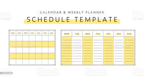 a set of templates for calendars and schedules stock illustration