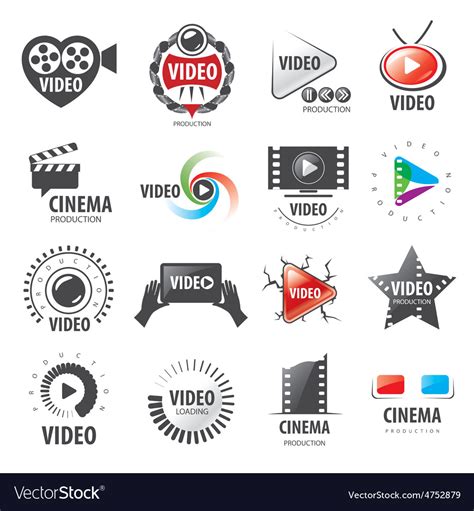 biggest collection  logos  video production vector image
