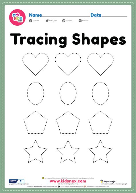 shape tracing worksheet shape tracing worksheets  preschool