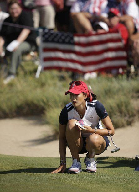 United States Michelle Wie Lines Up A Putt On The Eighth Green During