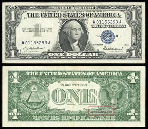 dollar silver certificate united states currency blue